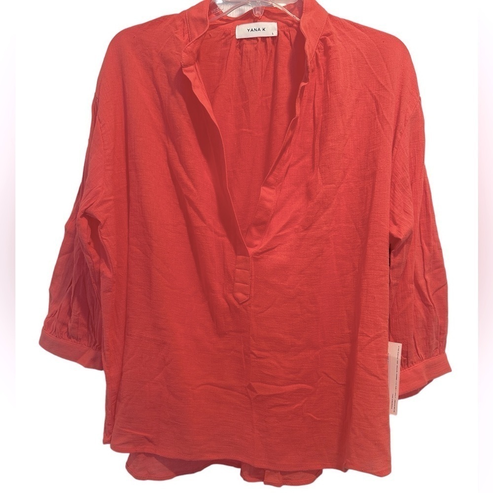 NWT Yana K Coral Cotton Gauze Zane Top Large